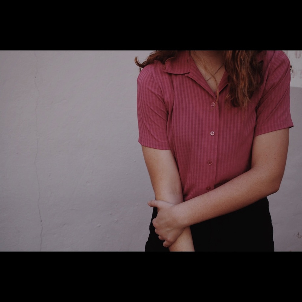 vintage pink collared shirt